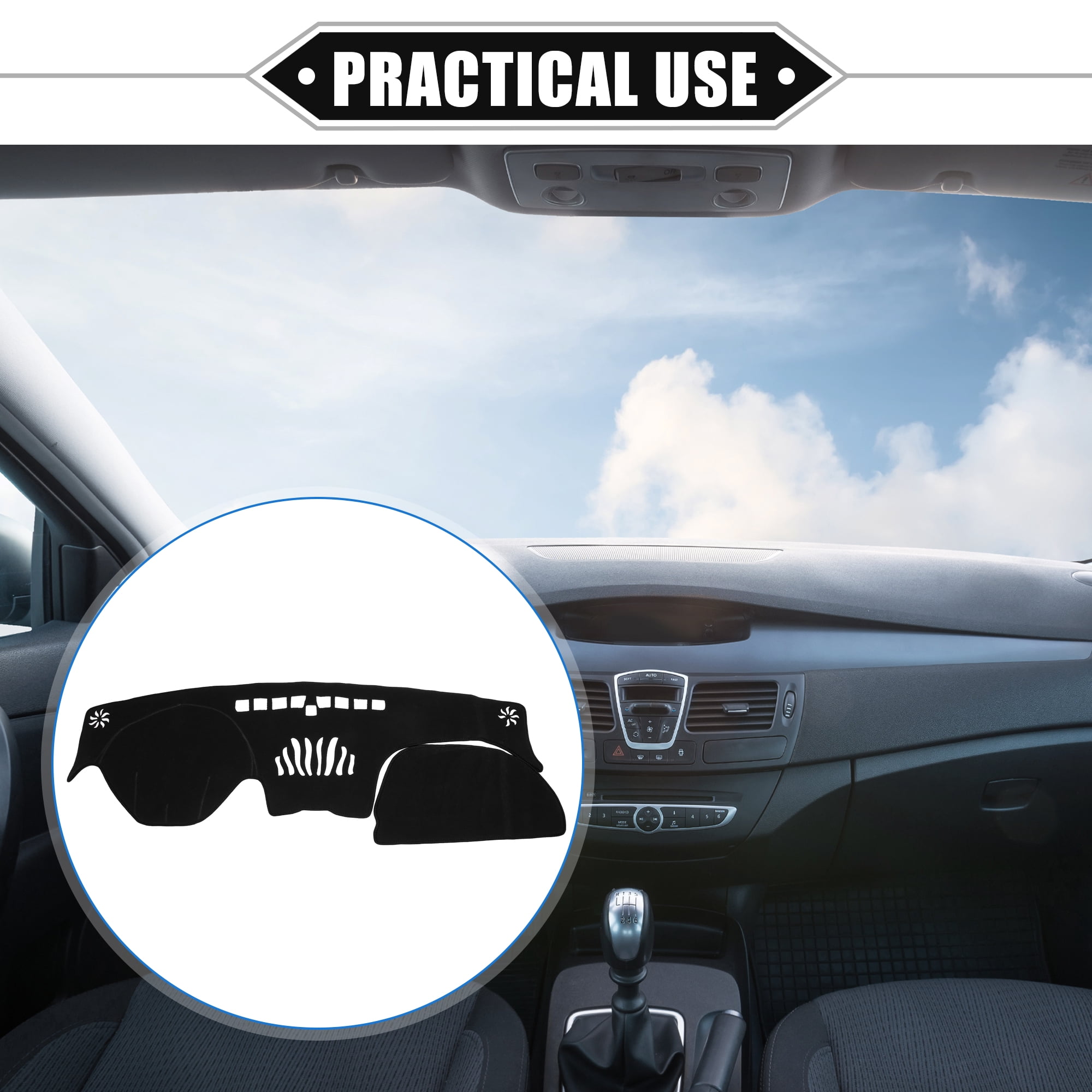 Unique Bargains Dashboard Cover for Hyundai Santa Fe 2019-2020 Polyester Mat Black