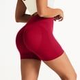 thumbnail image 4 of idosla Women's Naked Feeling Biker Shorts High Waisted Yoga Workout Running Spandex (Wine, XL), 4 of 4