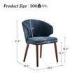thumbnail image 5 of Upholstered Dining Chair Set of 4 Mid-century Modern Wingback Side Chair Wood Legs Kitchen Navy, 5 of 8