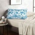 thumbnail image 2 of ZNDUO Rectangular Plush Cushion Cover, Blue Abstract Flower Petal Pattern Non-Pilling Hidden Zip Bedroom Sofa Pillowcases, 14"x20", 2 of 8