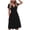 Black, variant on Women's Solid Color V Neck Short Sleeve A-Line Midi Dress for Summer Casual Beach Vacation Party Wedding Guest Dresses