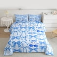 thumbnail image 2 of Feelyou Fashion Cartoon Bow-tie Twin Comforter Sets, Blue Butterfly Knot Bedding Set, 2pcs, 2 of 8