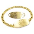 thumbnail image 1 of MedicEngraved Yellow Gold Stainless Steel Custom Medical Alert Bracelet - 5mm Curb Link, 1 of 7
