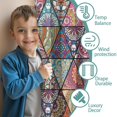 thumbnail image 3 of Blackout Kids Curtains,Blue Ethnic Triangle Pattern Childrens Insulated Curtains Set Of 2,Bedroom Essentials,Toddler Room Decor 42x54in(106x137cm), 3 of 5