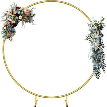 HBlife Round Backdrop Stand 6.6FT Circle Balloon Arch Frame Circle Backdrop Stand Gold Round Arch for Wedding Birthday Party Bridal Shower Anniversary Event Ceremony Decoration