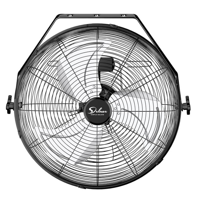 Ventilador de pared Simple Deluxe de 20 pulgadas, industrial, negro