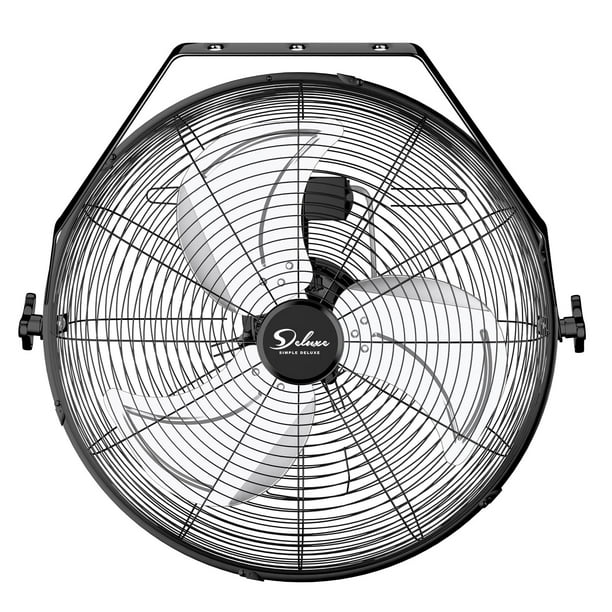 Ventilador de pared Simple Deluxe de 20 pulgadas, industrial, negro