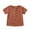 Brown, variant on Einccm Toddler Kids Short Sleeve T-Shirt for Boys and Girls - Soft Cotton Round Neck Top with Button Detail, Wrinkled Yarn Texture, 6 Colors, Casual Wear for School and Outdoor
