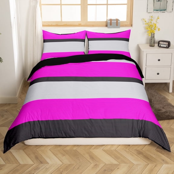 Erosebridal Abstract Lines Comforter Cover Twin,Geometric Stripes Bedding Twin Size,Geometry Lines Duvet Cover Twin,Lightweight Teens Bedroom Decor(No Comforter),Reversible,3pcs