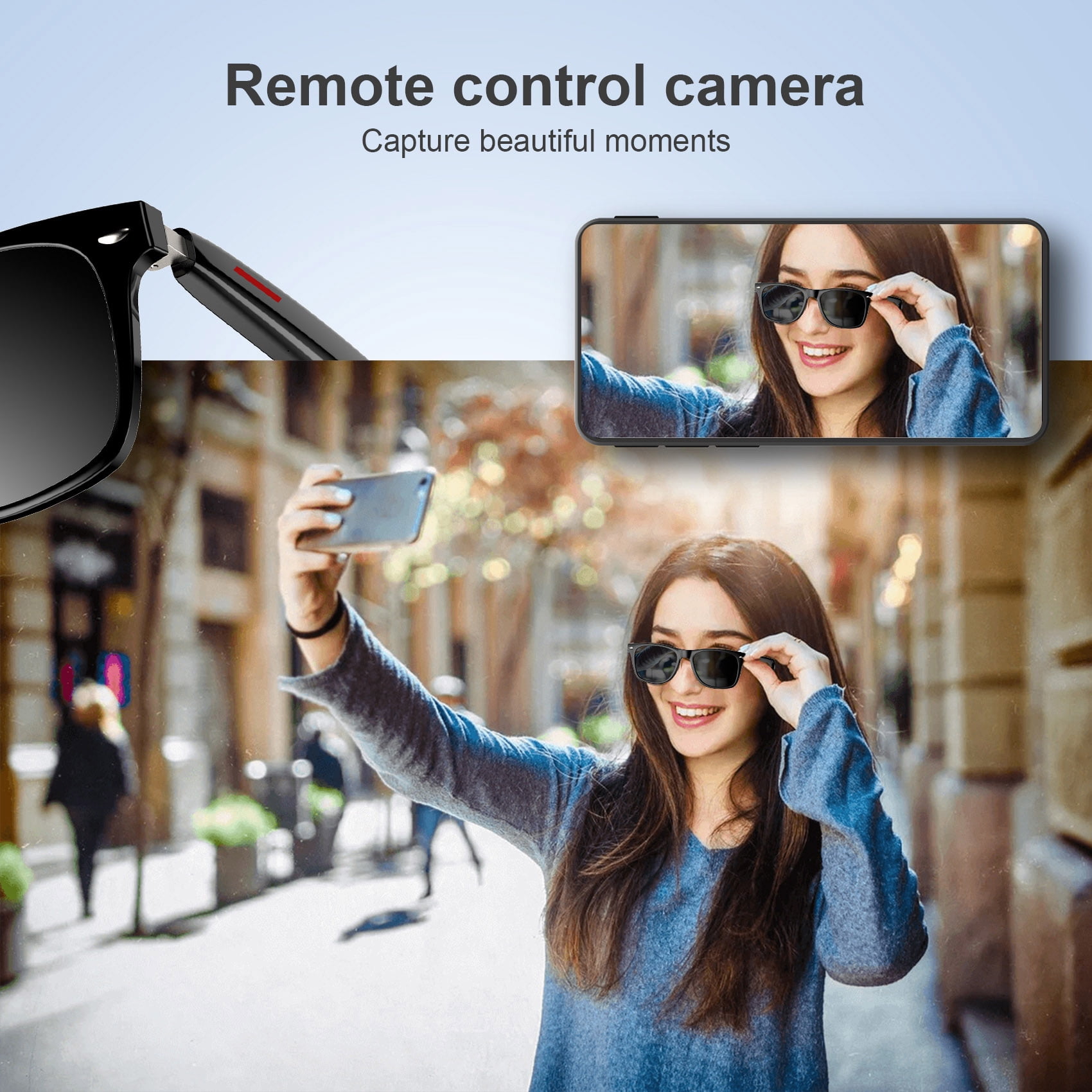 Blackview Smart Glasses Wireless Bluetooth, Fashion Sunglasses for Office, Outdoor Sports, Unisex Smart Glasses for Men and Women, Music Playback, Hands-free Calling