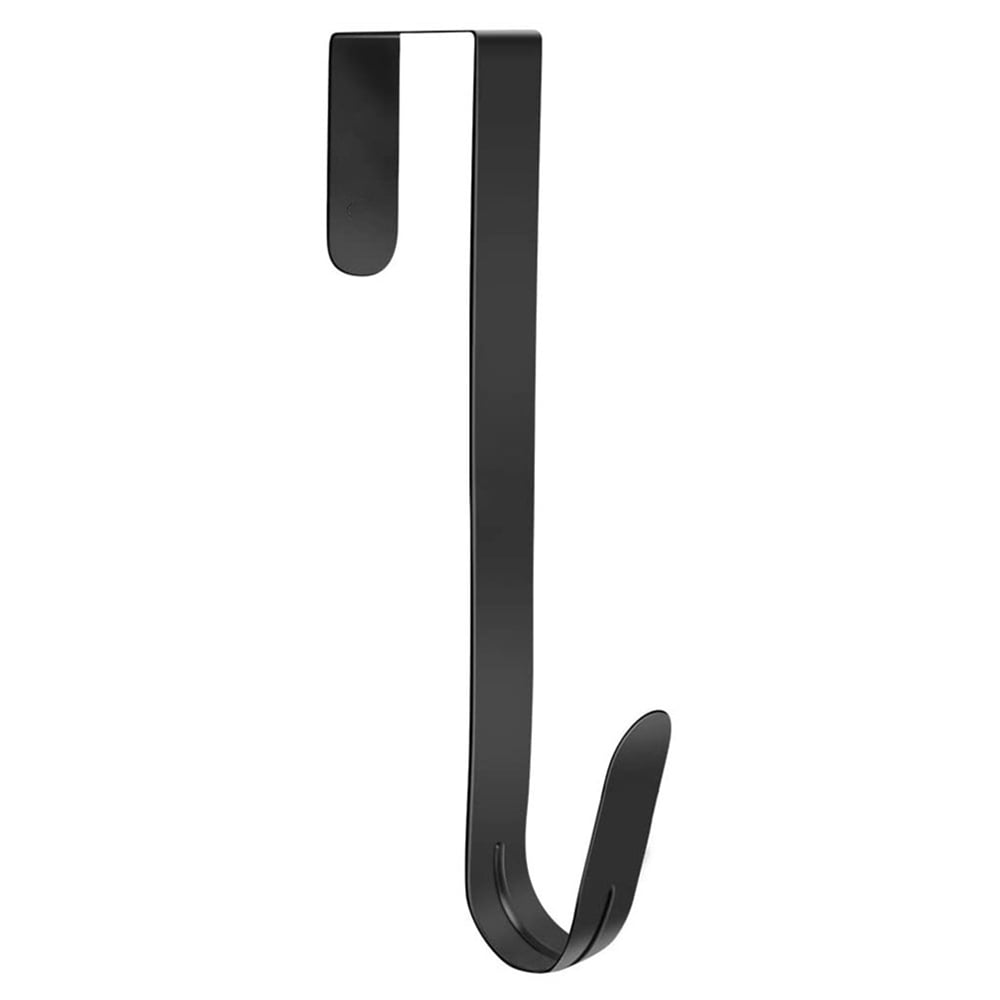 15" Black Wreath Hanger for Front Door Large Wreath Metal Hook for