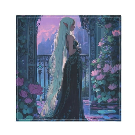 

WOBOGO Elf Princess Cloth Napkins 1 Piece Soft Elegant Touch Durable Absorbent Quick Drying for Elegant Dining
