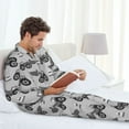 thumbnail image 4 of Mens Pajamas Set, Gray Tractor Button Down Long Sleeve Loungewear Sleepwear Pjs sets for Men, 4 of 5