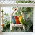 thumbnail image 4 of Darzheoy Parrot Chew Toys for Beak and Claw, Natural Wood Bird Play Gym with Swings, Nut Foraging Toys for Small Medium Birds, Parakeet, Cockatiel, Conure, 4 of 6