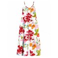 thumbnail image 7 of Women'S Colorful Blossoms Jumpsuits Sleeveless Spaghetti Strap Loose Baggy Wide Leg Overalls Romper, 7 of 7