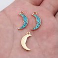 thumbnail image 3 of HOOUN 100 Pcs Multicolor Alloy Enamel Moon Charms Pendant 17X9MM Diy Making D20167-Blue, 3 of 8