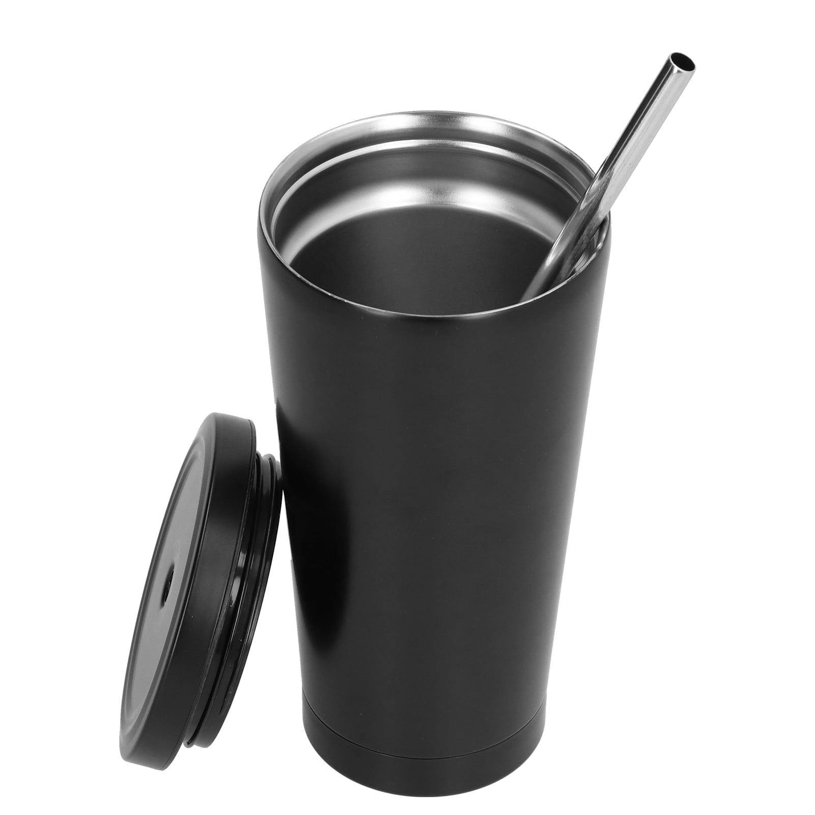 VEGOND Gobelet de 591 ml avec couvercle et paille – Gobelet isotherme à double paroi en acier VEGOND Gobelet de 591 ml avec couvercle et paille – Gobelet isotherme à double paroi en acier