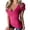 Hot Pink, variant on HCYSFG Women's Casual Fitted T Shirts Deep V-Neck Short Sleeve Plain Solid Color Form Fitting Slim Activewear Top Summer Base Layer Classic Basics Everyday Tee