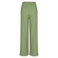 thumbnail image 6 of Women's Elastic Drawstring Waist Pants, Solid Color Casual Lounge Pants, Soft Wide Leg Loungewear for Home, Daily Wear, Relaxed Outfits and Comfort Green XL, 6 of 7