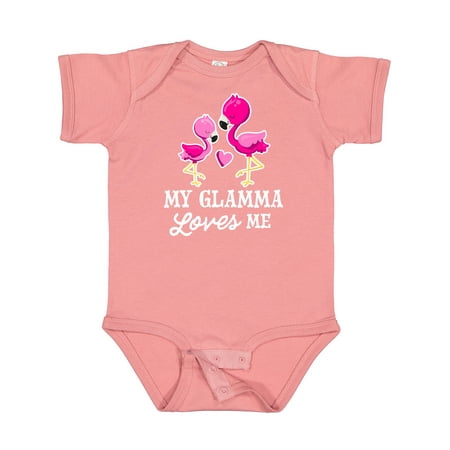 

Inktastic My Glamma Loves Me with Two Flamingos Boys or Girls Baby Bodysuit