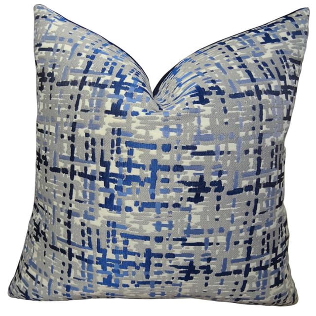 Plutus Abstract Plaid Handmade Throw Pillow, (12" x 20")