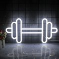 thumbnail image 1 of Lucunstar Letrero de neón para gimnasio, letreros de neón con forma de mancuerna, letrero de luces de neón blancas, pegatinas de pared para gimnasio, decoración de club de fitness, LED de neón como re, 1 of 5