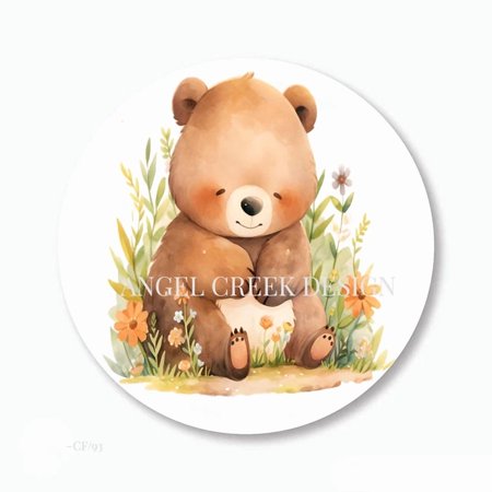DOPASTICKER Summer Flowers Bear Scrapbook Stickers Spring Floral Bear Phone Decal Water Bottle Stickers Cars Stickers Water Bottle Stickers For Kids