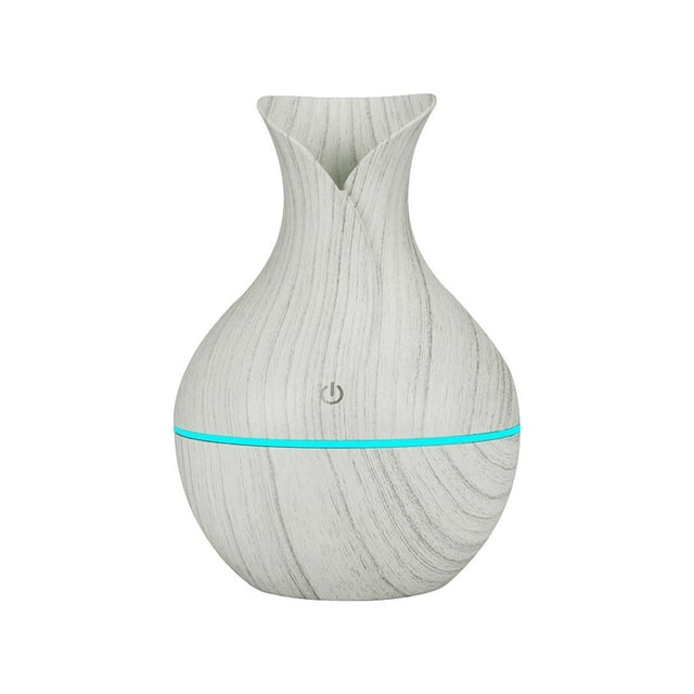 Humidifier For Home Room And Bathroom Aroma Diffuser With Wood Grain Design Operation Durable ABS Material Versatile Moisturizer For Comfortable Living Space Warm Air Humidifiers Small Compact Wipes