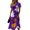 Dark Purple, variant on Women's Halloween Midi Dresses Spider Webeb Bat Short Sleeve Cinching Waist Funny Dresses Pumpkin Candy V Neck Spooky Sundress, 3XL
