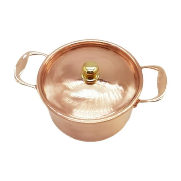 Lipstore Copper Pot Soup Pot with Lid Pot Double Handle Saucepan for Induction