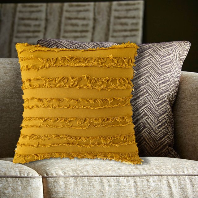 Ovzne Housse de Coussin à Franges Moderne Couleur Unie Housse de Coussin de Dossier en Liquidation