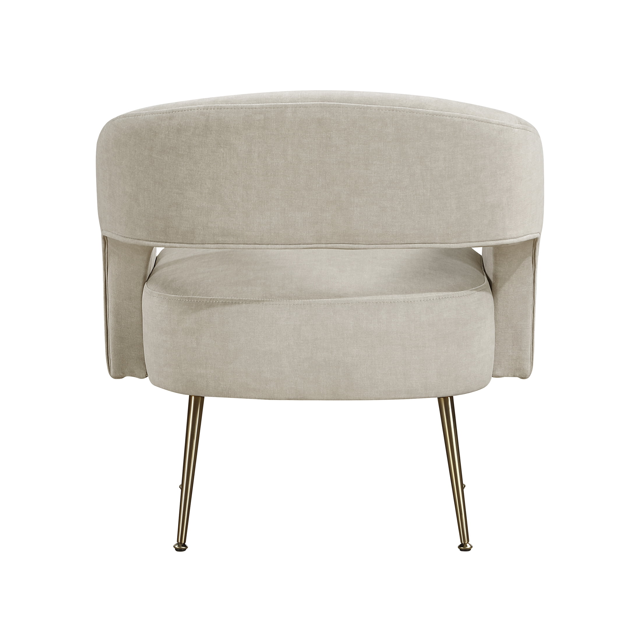 OakvillePark Arcluna Velvet Accent Chair with Metal Legs, Taupe