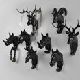 thumbnail image 3 of Perchero para secador de pelo, perchero y perchero, toallero, gancho de pared, perchero para llaves, Animal, rinoceronte negro, 3 of 5