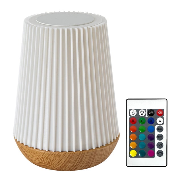Ambiente Lámpara Plisada Noche Mesa Inalámbrica USB Toque Recargable 3 Color Sin Escalón Dimmable para La Sala Estar Habitación