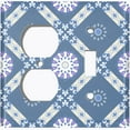 thumbnail image 4 of Metal Light Switch Plate Cover Mandala Blue Gray Floral Pattern Damask MDL113, 4 of 13