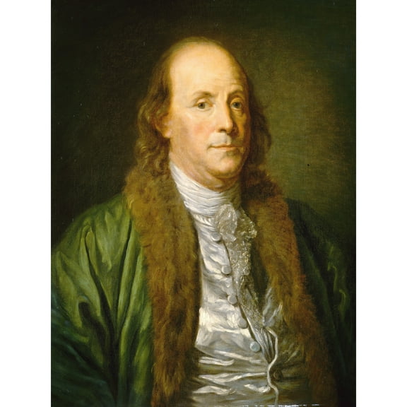 Greuze Portrait Benjamin Franklin American Painting Extra Large Art Print Wall Mural Poster Premium XL