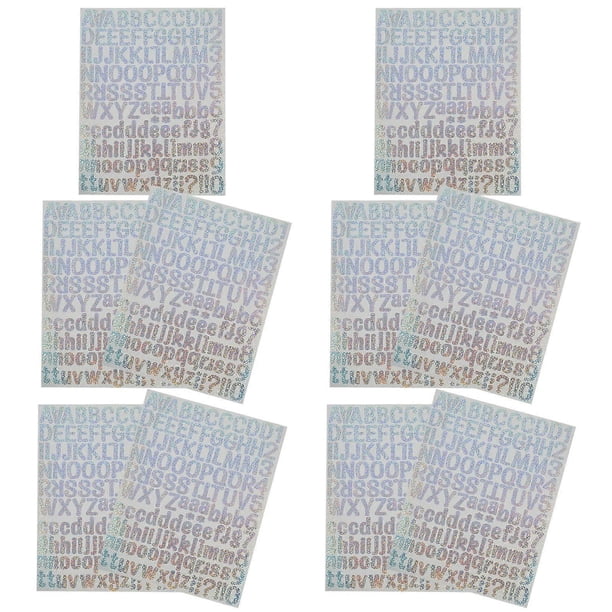 Holographic Letter Stickers Self Adhesive Alphabet Sticker for Decor 10 Sheets