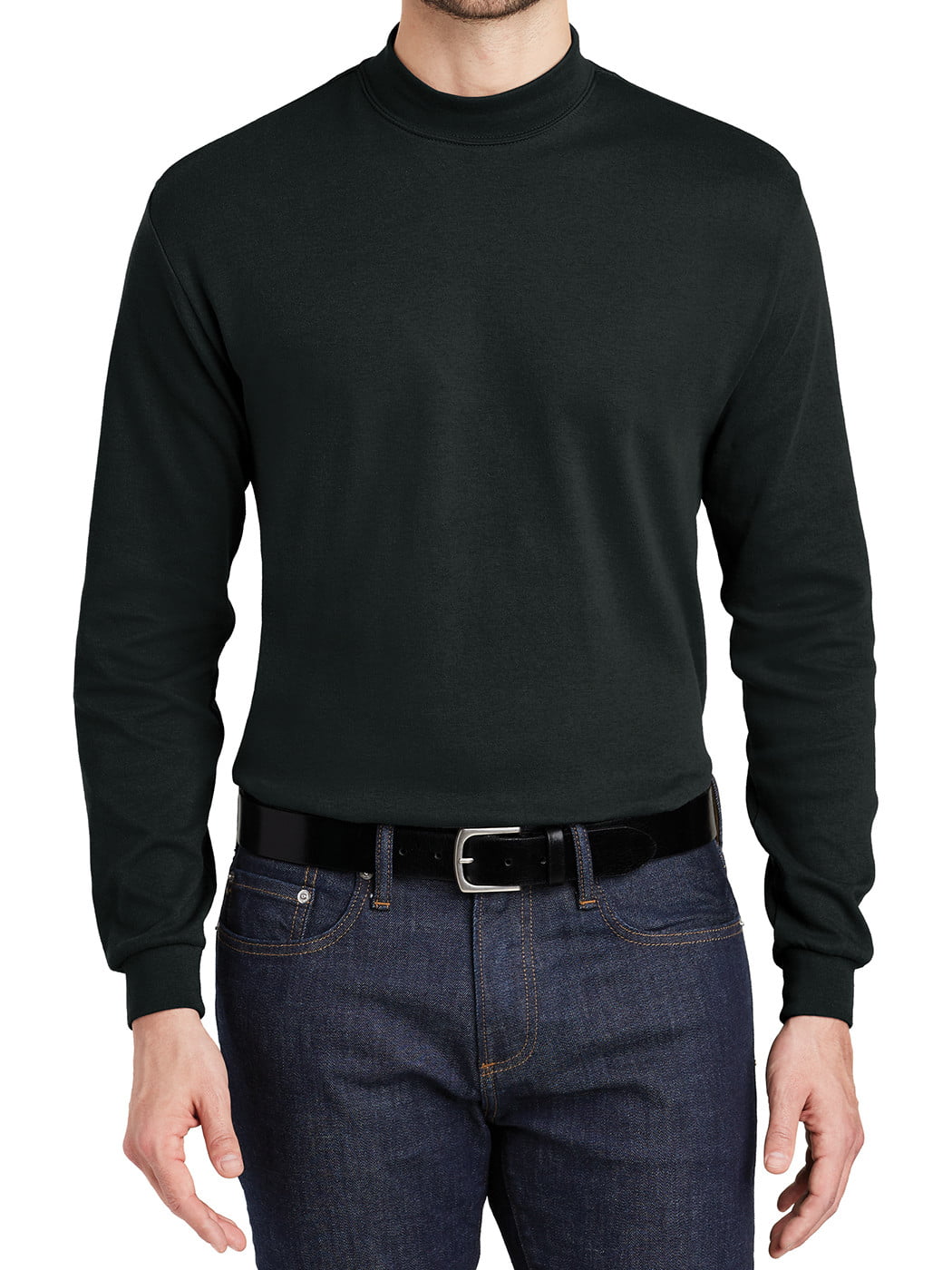 Mafoose - Mafoose Men's Interlock Knit Mock Turtleneck Sweaters Black L ...