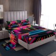 thumbnail image 1 of Erosebridal Racing Car Sheet Set Queen, Street Stripes Bedding Sets Queen Size, Flamingo Decor 4 Pieces, 1 of 7