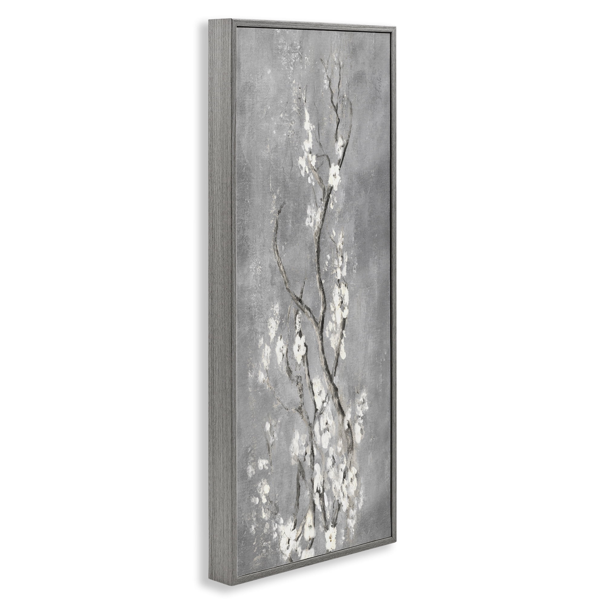 Stupell Industries White Cherry Blossoms Reaching Gray Framed Giclee Art, design by Patricia Pinto