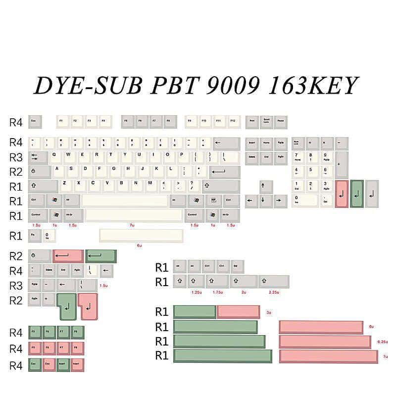 Cherry Profile 9009 Dyesub PBT Keycaps (163 keycap set)