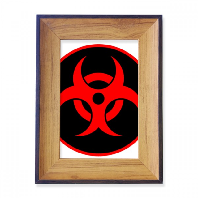 Cadre Photo Symbole Radiation Nucléaire Rouge Exposition Affichage Art Peinture de Bureau