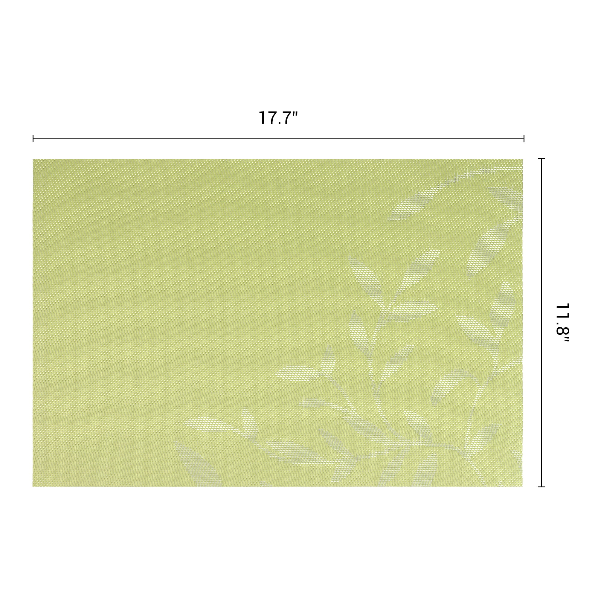 Unique Bargains Set of 8 Farmhouse Washable Placemats Indoor Kitchen Table Mat Green