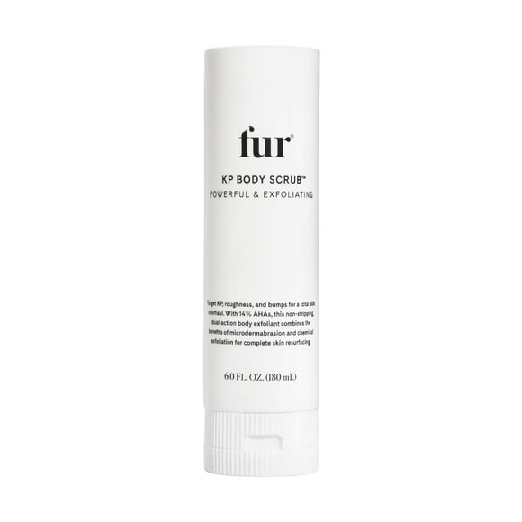 Fur KP Body Scrub - Powerful 14% AHA Body Scrub for Keratosis Pilaris or Rough Patches to Smooth and Clear Skin using Lactic Acid and Physical Exfoliants While Moisturizing the Skin - 6 oz