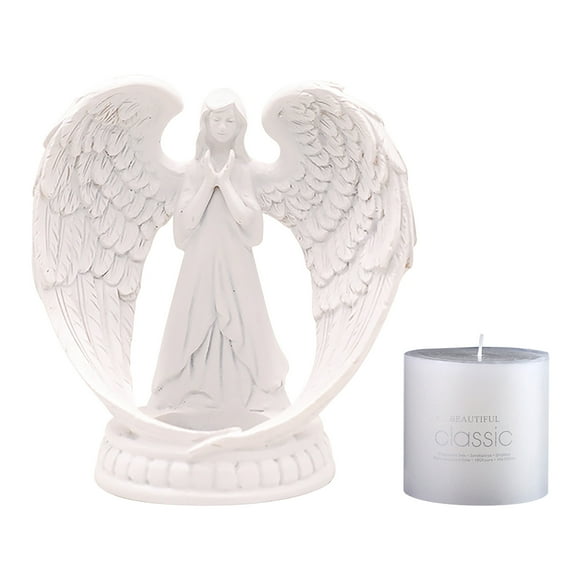 TopLLC Pray Angel Candlestick Living Room Restaurant Wedding Romantic Couple Atmosphere Decoration Ornament Church Desktop Ornament