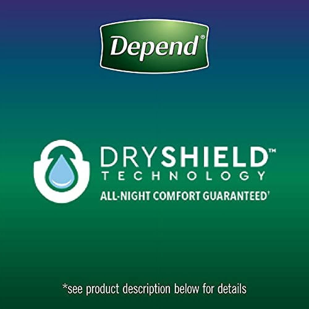 Depend Night Defense Incontinence Underwear for Men, Overnight, Disposable, Large, 28 Count (2 Packs of 14) (Packaging May Vary)