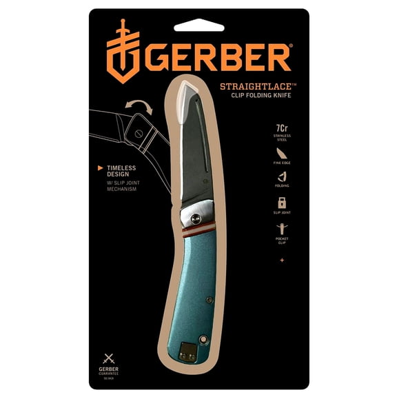 Gerber Gear Straightlace Folding Clip Knife Cyan