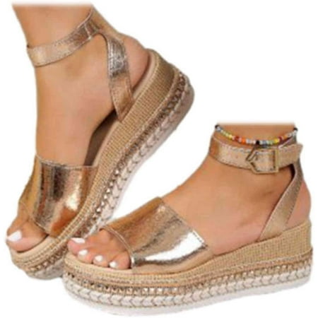 Women s Platform Espadrilles Casual Ankle Strap Wedge Sandals Comfortable Dressy Open Toe Buckle Summer Shoes