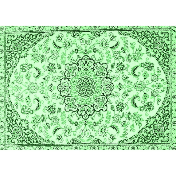 Ahgly Company Indoor Rectangle Medallion Emerald Green Traditional Area Rugs, 3' x 5'