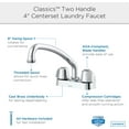 thumbnail image 3 of Gerber G0049234 Classics 2.2 GPM Deck Mounted Double Handle Utility Faucet - Chrome, 3 of 4